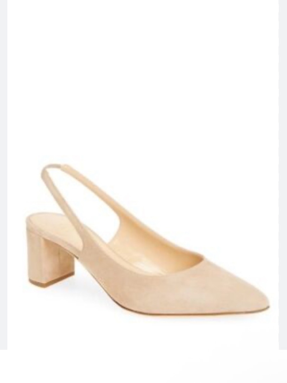 ANN MASHBURN 
Block Heel Slingback Pump women size 39 US 9 new color beige suede